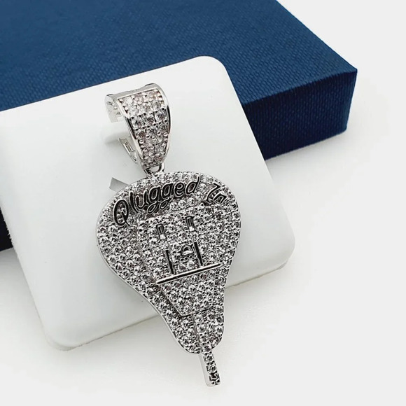 "925 Sterling Silver Plated CZ Pendant, INUS1BR061 - Picture 7 of 10